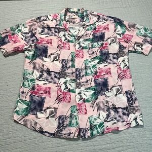 Vintage Islander Tropical Hawaiian‎ Button Front Short Sleeve Shirt Mens Large